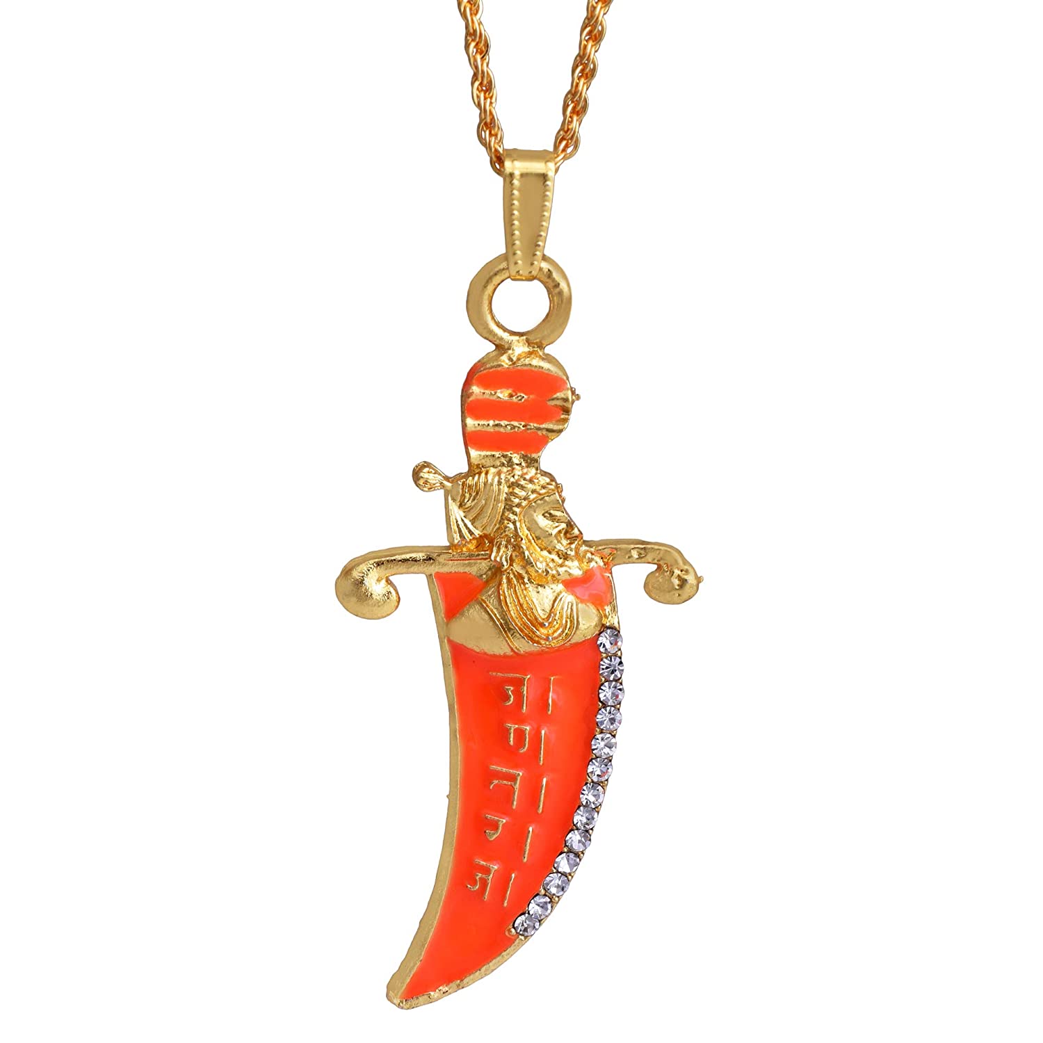 Picture of Stunning Janta Raja Beautiful Locket with Shivray in Bhagwa Talwar Style" | Indian jewellery Design